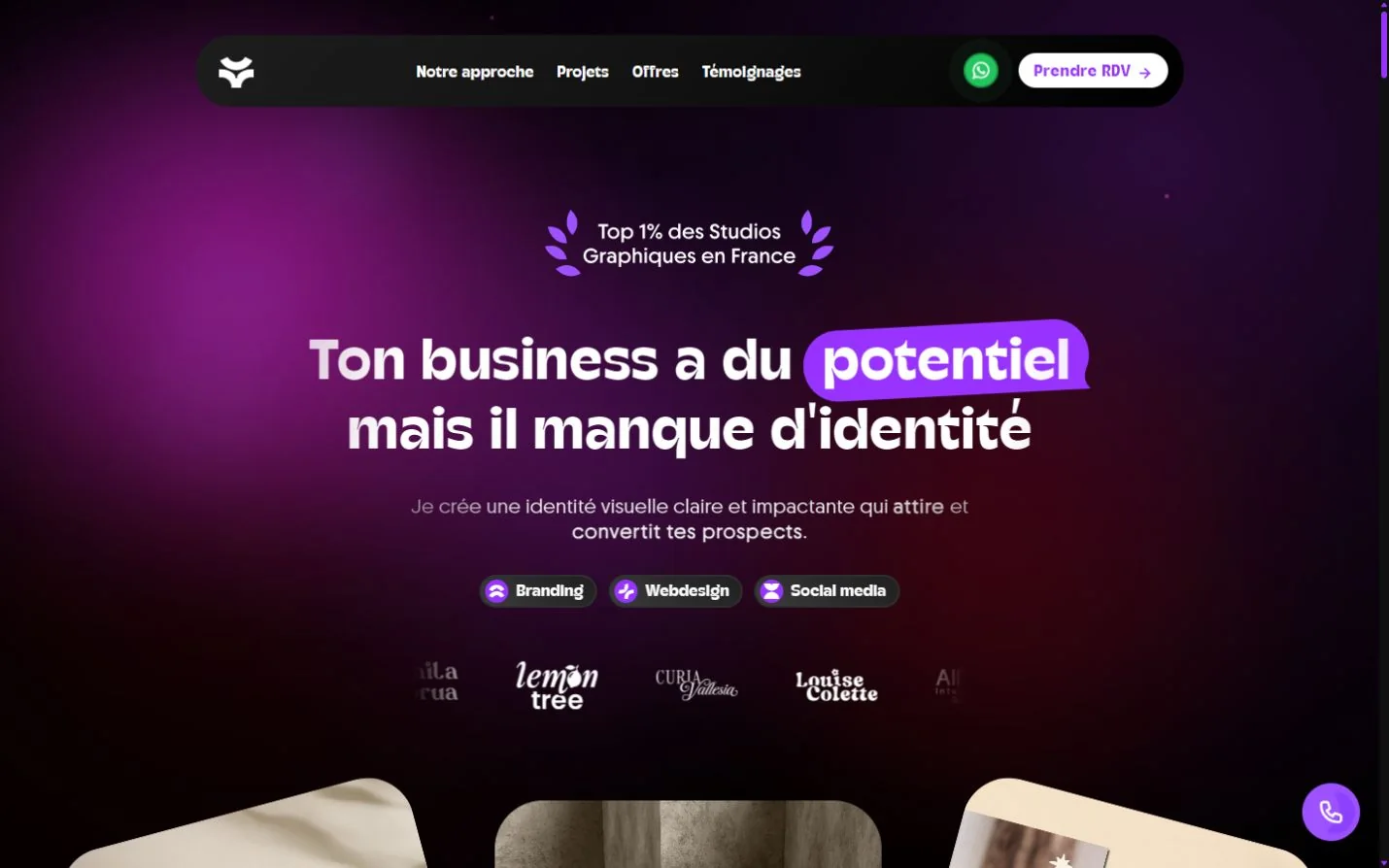 Aperçu du site Tess Studio réalisé par Lordev