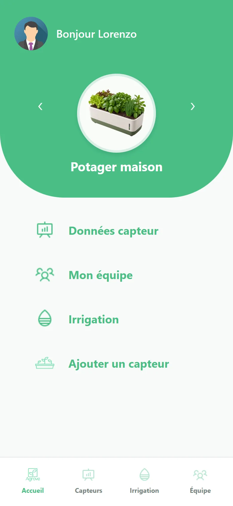 Bonjour Lorenzo : Potager maison, photo réelle et navigation complète