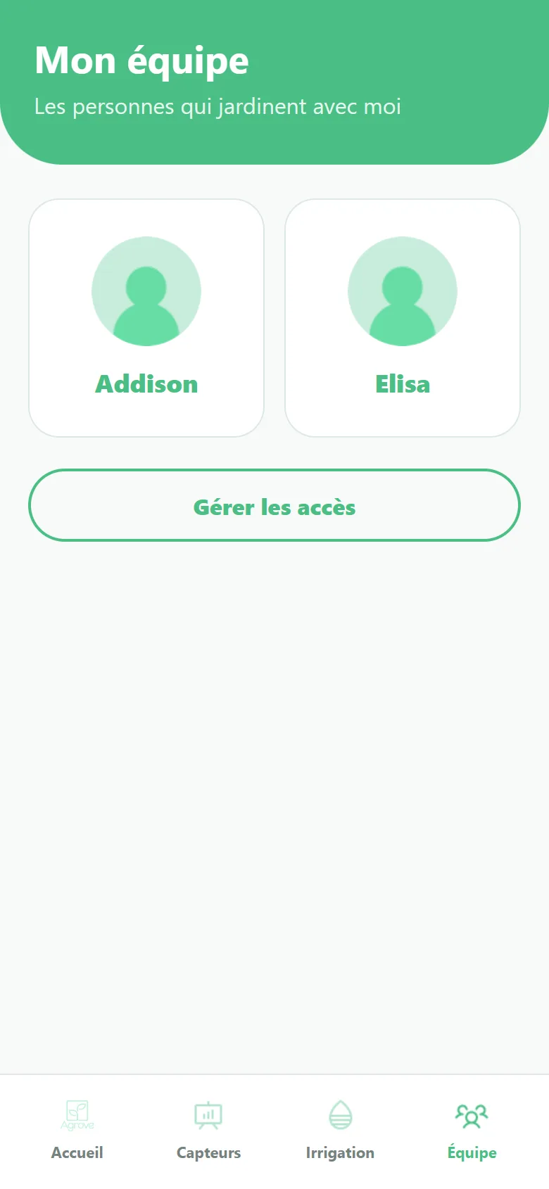 Équipe du potager avec Addison et Elisa