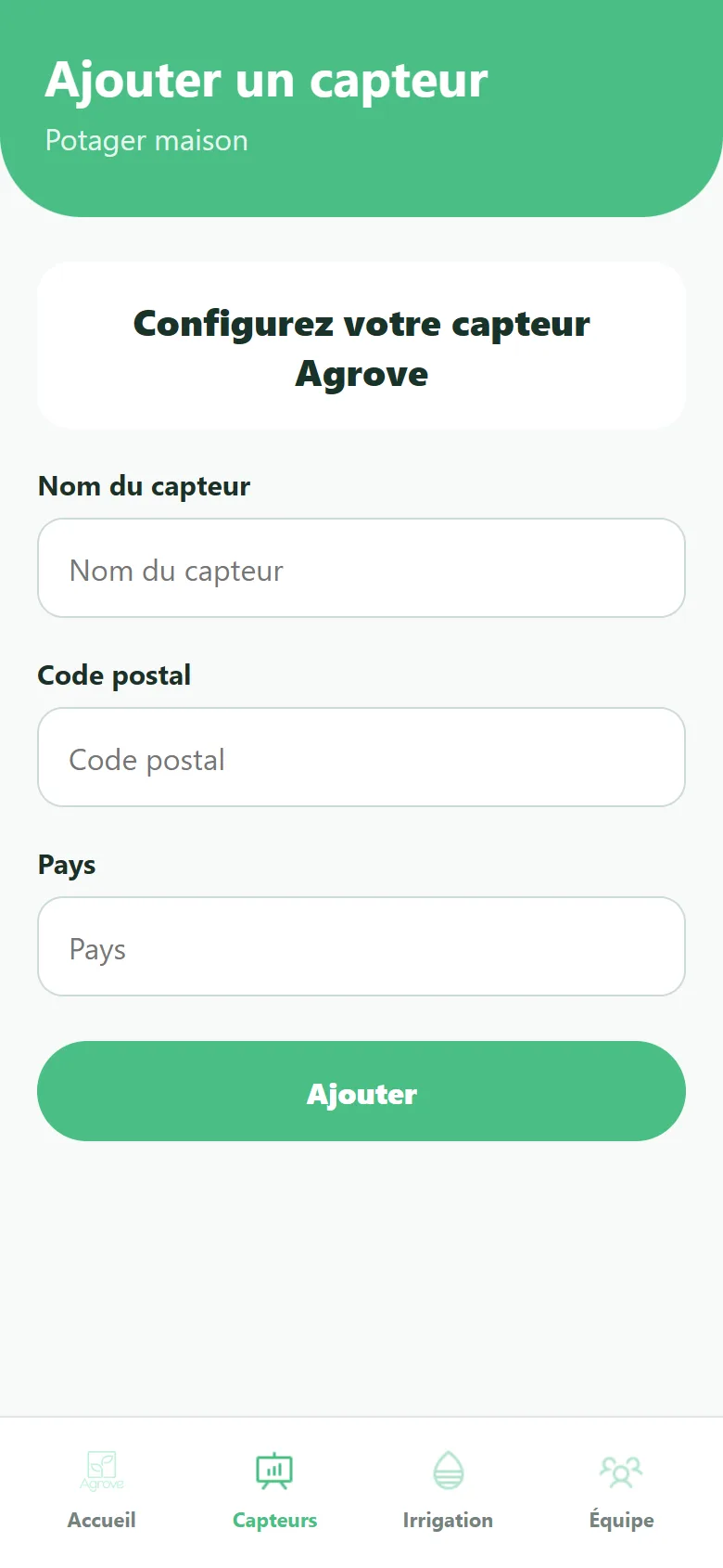 Ajout et configuration d’un nouveau capteur