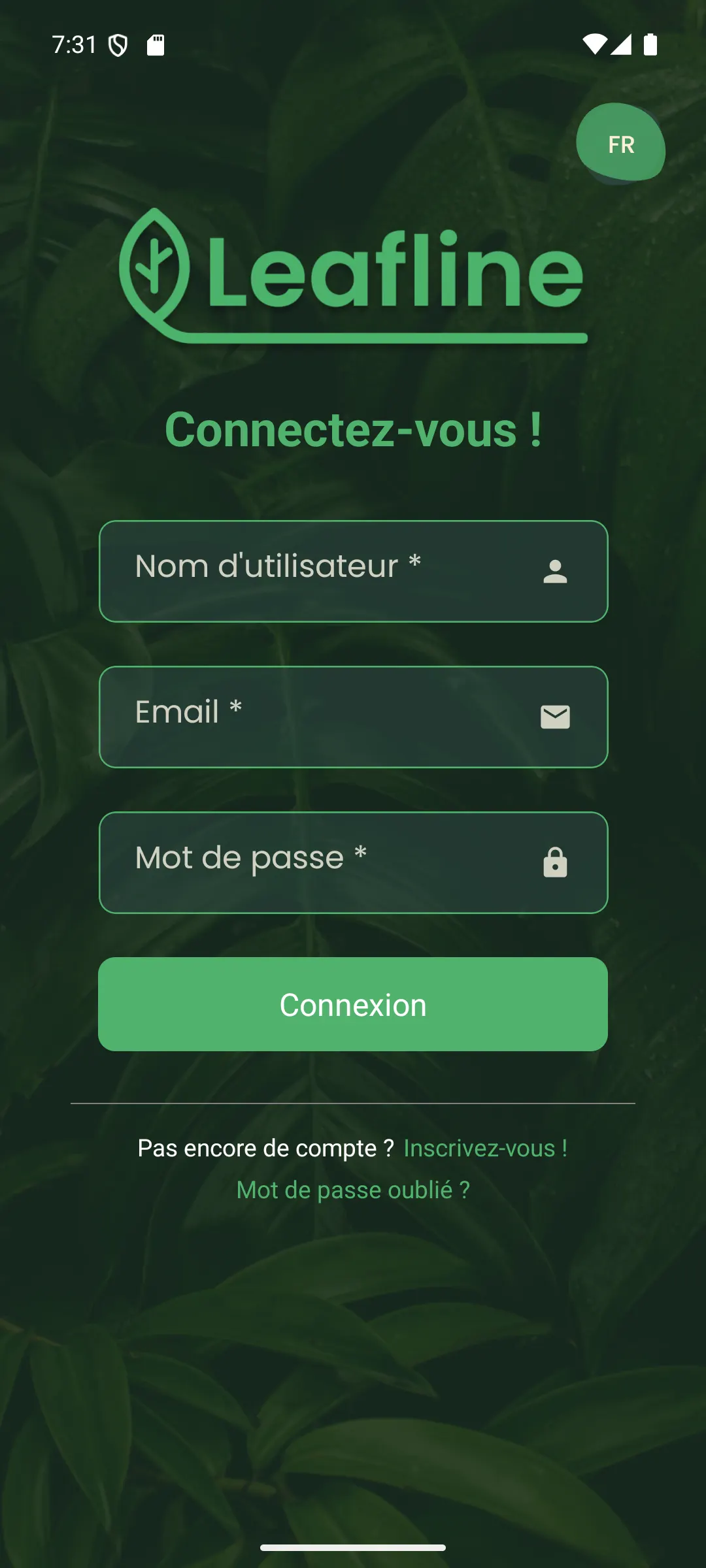 Connexion sécurisée à Leafline