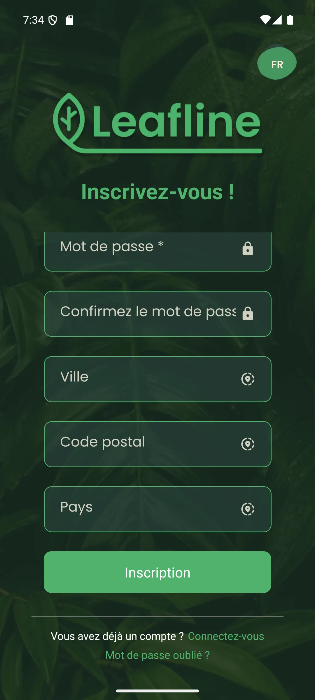 Création d’un compte Leafline