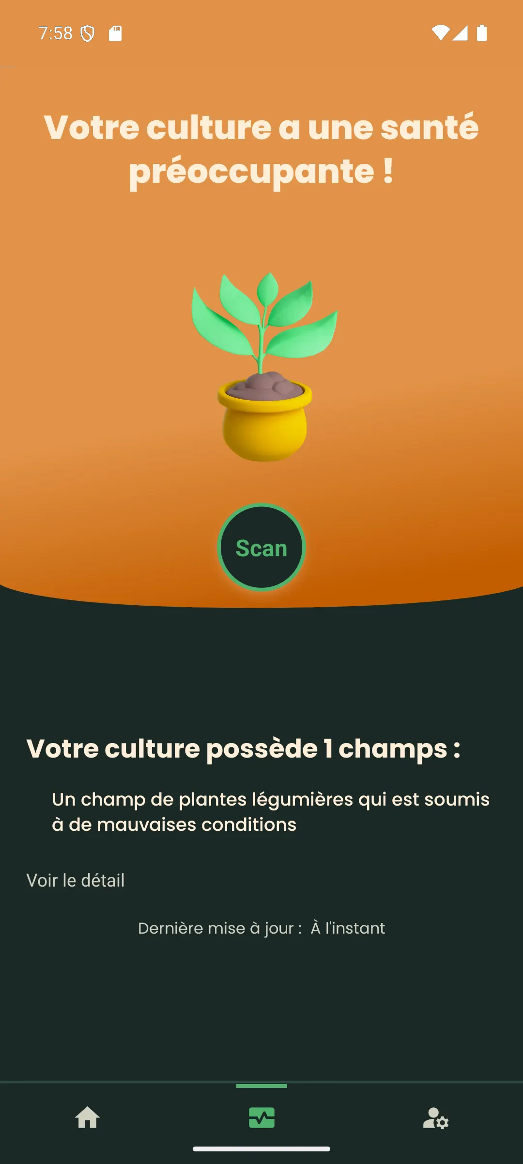 Résultat préoccupant et récapitulatif du scan